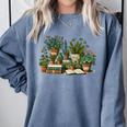 Botanical Garden Plants With Books Comfort Colors Sweatshirt Denim Botanical Garden Plants With Books Comfort Colors Sweatshirt Denim