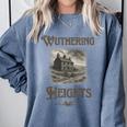 Bronte Novel Wuthering Heights Moorland Gothic Book Cover Comfort Colors Sweatshirt Denim Bronte Novel Wuthering Heights Moorland Gothic Book Cover Comfort Colors Sweatshirt Denim