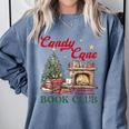 Candy Cane Book Club Holiday Party & Book Exchange Comfort Colors Sweatshirt Denim Candy Cane Book Club Holiday Party & Book Exchange Comfort Colors Sweatshirt Denim