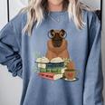 Capybara Glasses Reading Books Capybara Nerd Bookworm Comfort Colors Sweatshirt Denim Capybara Glasses Reading Books Capybara Nerd Bookworm Comfort Colors Sweatshirt Denim