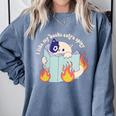 Cat Reading a Romance BookI Like My Books Extra Spicy Comfort Colors Sweatshirt Denim Cat Reading a Romance BookI Like My Books Extra Spicy Comfort Colors Sweatshirt Denim