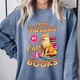 Cat Shirts For Women Book Lover Shirt Cats And Books Comfort Colors Sweatshirt Denim