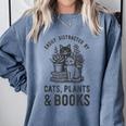 Cats Plants And Books Shirt Plant Lover Gardening Comfort Colors Sweatshirt Denim Cats Plants And Books Shirt Plant Lover Gardening Comfort Colors Sweatshirt Denim