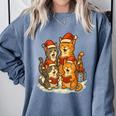 Cats Reading Books Christmas Tree Comfort Colors Sweatshirt Denim