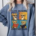 Cheetah Love Reading And Cheetahs Kids Bookworm Comfort Colors Sweatshirt Denim