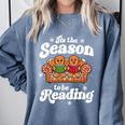 Christmas Book Lover Gingerbread Library Reading Bookaholic Comfort Colors Sweatshirt Denim