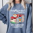 Christmas Book Lovers Naughty Or Nice Comfort Colors Sweatshirt Denim