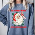 Christmas Bookish He Knows What You'Ve Been Reading Women Comfort Colors Sweatshirt Denim
