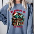 Christmas Dragon My Holidays Are All Booked Book Lovers Kids Comfort Colors Sweatshirt Denim Christmas Dragon My Holidays Are All Booked Book Lovers Kids Comfort Colors Sweatshirt Denim