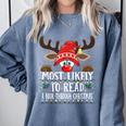 Christmas Matching Most Likely To Read A Book PJS Comfort Colors Sweatshirt Denim Christmas Matching Most Likely To Read A Book PJS Comfort Colors Sweatshirt Denim