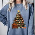 Christmas Tree Bookshelf Book Lover Library Comfort Colors Sweatshirt Denim Christmas Tree Bookshelf Book Lover Library Comfort Colors Sweatshirt Denim