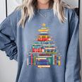 Christmas Tree Made Of Books Librarian Reader Holiday Comfort Colors Sweatshirt Denim Christmas Tree Made Of Books Librarian Reader Holiday Comfort Colors Sweatshirt Denim