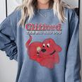 Clifford The Big Red Dog Clifford And Emily Book Cover Comfort Colors Sweatshirt Denim Clifford The Big Red Dog Clifford And Emily Book Cover Comfort Colors Sweatshirt Denim