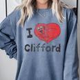 Clifford The Big Red Dog I Heart Clifford Childrens Books Comfort Colors Sweatshirt Denim