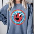 Clifford The Big Red Dog Round Distressed Logo Kids Books Comfort Colors Sweatshirt Denim