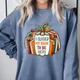 I Closed My Book To Be Here Fall Pumpkin Comfort Colors Sweatshirt Denim