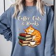 Coffee Cats & Books Lover For Women & Girls Coffee Comfort Colors Sweatshirt Denim Coffee Cats & Books Lover For Women & Girls Coffee Comfort Colors Sweatshirt Denim