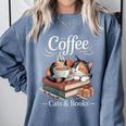 Coffee Cats And Books Cozy Calico Reader Love Cute Cat Comfort Colors Sweatshirt Denim Coffee Cats And Books Cozy Calico Reader Love Cute Cat Comfort Colors Sweatshirt Denim