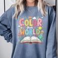 Color Our World Book Reading Program 2026 Summer Comfort Colors Sweatshirt Denim