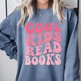 Cool Kids Read Books Library Book Reader Book Nerd Comfort Colors Sweatshirt Denim