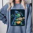 Cool Magical Book With Wizard Turtle For Adults And Kids Comfort Colors Sweatshirt Denim