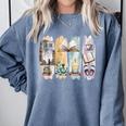 Coquette Bookworm Reading Enthusiast Book Lover Book Comfort Colors Sweatshirt Denim