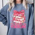 Coquette Bow All Booked For Valentines Teacher Book Comfort Colors Sweatshirt Denim Coquette Bow All Booked For Valentines Teacher Book Comfort Colors Sweatshirt Denim