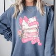 Coquette Reading Book Lover Pink Bow Bookish Mom & Daughter Comfort Colors Sweatshirt Denim Coquette Reading Book Lover Pink Bow Bookish Mom & Daughter Comfort Colors Sweatshirt Denim