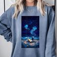 Cosmic Botanical Book Lover Reading Comfort Colors Sweatshirt Denim Cosmic Botanical Book Lover Reading Comfort Colors Sweatshirt Denim