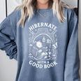 Cozy Bear Reading Hibernate With a Book Comfort Colors Sweatshirt Denim Cozy Bear Reading Hibernate With a Book Comfort Colors Sweatshirt Denim