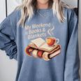 Cozy My Weekend Is Books Blankets Reading Tea Lover Premium Comfort Colors Sweatshirt Denim Cozy My Weekend Is Books Blankets Reading Tea Lover Premium Comfort Colors Sweatshirt Denim