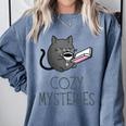 Cozy Mysteries Coffee And Novel For Book Lovers Comfort Colors Sweatshirt Denim Cozy Mysteries Coffee And Novel For Book Lovers Comfort Colors Sweatshirt Denim