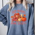Cozy Readers Book Society Teacher Reading Floral Pumpkin Tee Comfort Colors Sweatshirt Denim