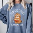 Crafting Stories Is What I Do Reading Writing Book Author Comfort Colors Sweatshirt Denim