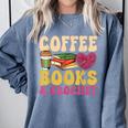Crochet Coffee Reading Books Crocheter Crocheting Comfort Colors Sweatshirt Denim Crochet Coffee Reading Books Crocheter Crocheting Comfort Colors Sweatshirt Denim