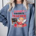 Cupid's Favorite Math Teacher Valentine Reading Book Women Comfort Colors Sweatshirt Denim Cupid's Favorite Math Teacher Valentine Reading Book Women Comfort Colors Sweatshirt Denim