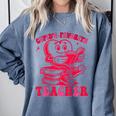 Cupid's Favorite Teacher Valentines Day Heart Book Lover Comfort Colors Sweatshirt Denim