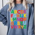 Cute ABCs Shirt Alphabet Colorful Letters Reading Books Kids Comfort Colors Sweatshirt Denim