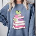 Cute Book Lover Frog Pretty Girls Read Books Kawaii Reading Comfort Colors Sweatshirt Denim Cute Book Lover Frog Pretty Girls Read Books Kawaii Reading Comfort Colors Sweatshirt Denim