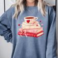 Cute Books And Coffee Crochet Valentines Day Tee For Couples Comfort Colors Sweatshirt Denim Cute Books And Coffee Crochet Valentines Day Tee For Couples Comfort Colors Sweatshirt Denim