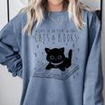 Cute Cats And Books Aesthetic Feline Reader Graphic Premium Tri-Blend Comfort Colors Sweatshirt Denim Cute Cats And Books Aesthetic Feline Reader Graphic Premium Tri-Blend Comfort Colors Sweatshirt Denim