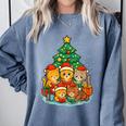 Cute Cats Reading Books Christmas Tree Comfort Colors Sweatshirt Denim Cute Cats Reading Books Christmas Tree Comfort Colors Sweatshirt Denim