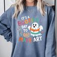 Cute Ghost Book Halloween Spooky Boo School Art Teacher Comfort Colors Sweatshirt Denim Cute Ghost Book Halloween Spooky Boo School Art Teacher Comfort Colors Sweatshirt Denim