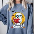 Cute Ghost Reading Book Retro Halloween Librarian Comfort Colors Sweatshirt Denim Cute Ghost Reading Book Retro Halloween Librarian Comfort Colors Sweatshirt Denim