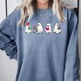 Cute Ghosts Reading Books Lover Spooky Season Halloween Comfort Colors Sweatshirt Denim