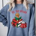 Cute Gingerbread Man Reading Book Nerd Christmas Bookish Comfort Colors Sweatshirt Denim Cute Gingerbread Man Reading Book Nerd Christmas Bookish Comfort Colors Sweatshirt Denim
