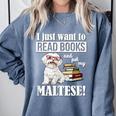 Cute Glasses Read Books & Pet My Maltese Lover Comfort Colors Sweatshirt Denim Cute Glasses Read Books & Pet My Maltese Lover Comfort Colors Sweatshirt Denim