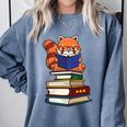 Cute Kawaii Kids Reading Books Glasses Red Panda Lover Comfort Colors Sweatshirt Denim Cute Kawaii Kids Reading Books Glasses Red Panda Lover Comfort Colors Sweatshirt Denim