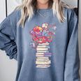 Cute Octopus Bookworm Fun Reading Tee For Book Lovers Comfort Colors Sweatshirt Denim