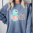 Cute Pigeon This Is My Book Character Costume For Reading Comfort Colors Sweatshirt Denim Cute Pigeon This Is My Book Character Costume For Reading Comfort Colors Sweatshirt Denim